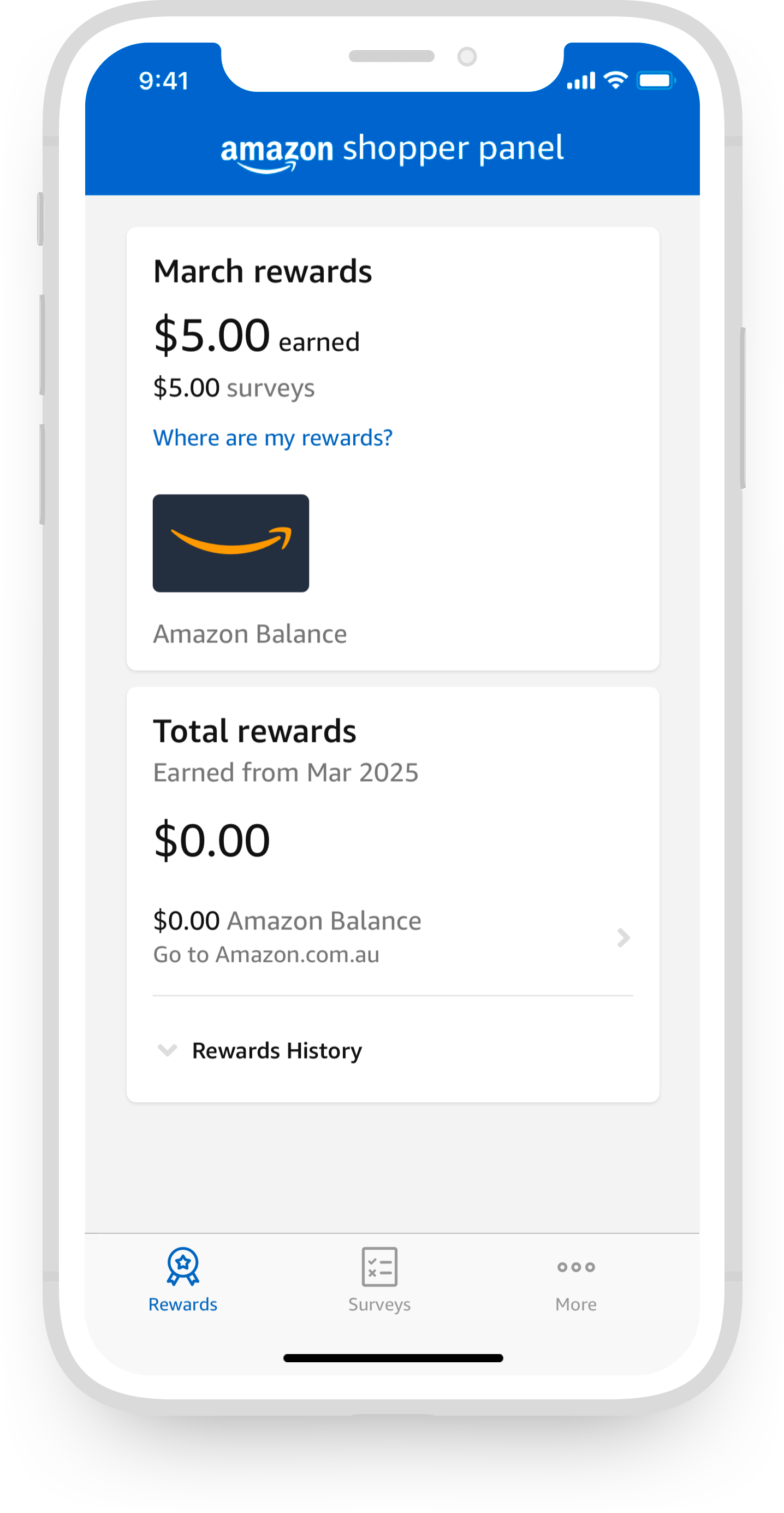 Screenshot of Shopper Panel app